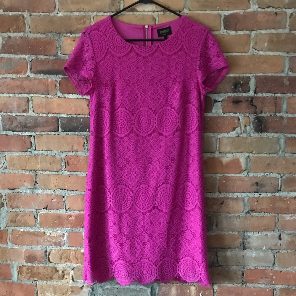 Laundry By Shelli Segal Pink Lace Mini Dress